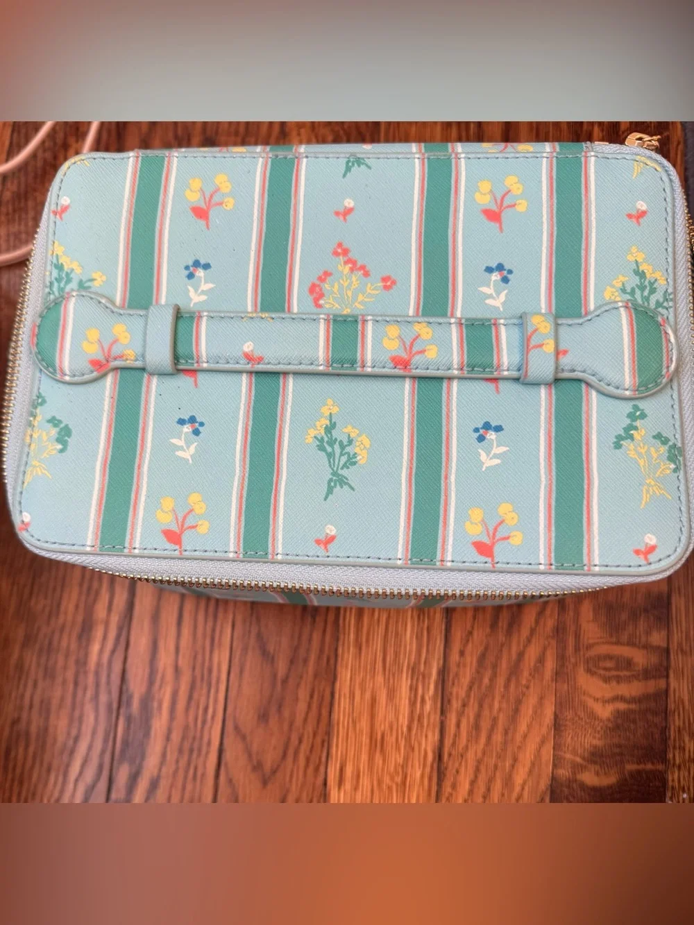 Pencil & Paper Co x Neely & Chloe Stripe Cosmetic pouch with Top Handle and Zip